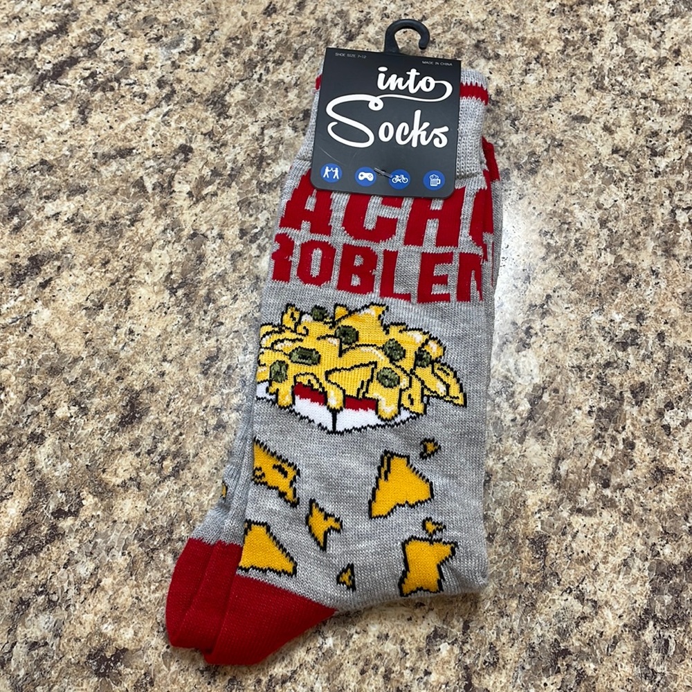 Into Socks “NACHO PROBLEM” Funny Dress Socks. Men’s Shoe Size 7-12. NEW!